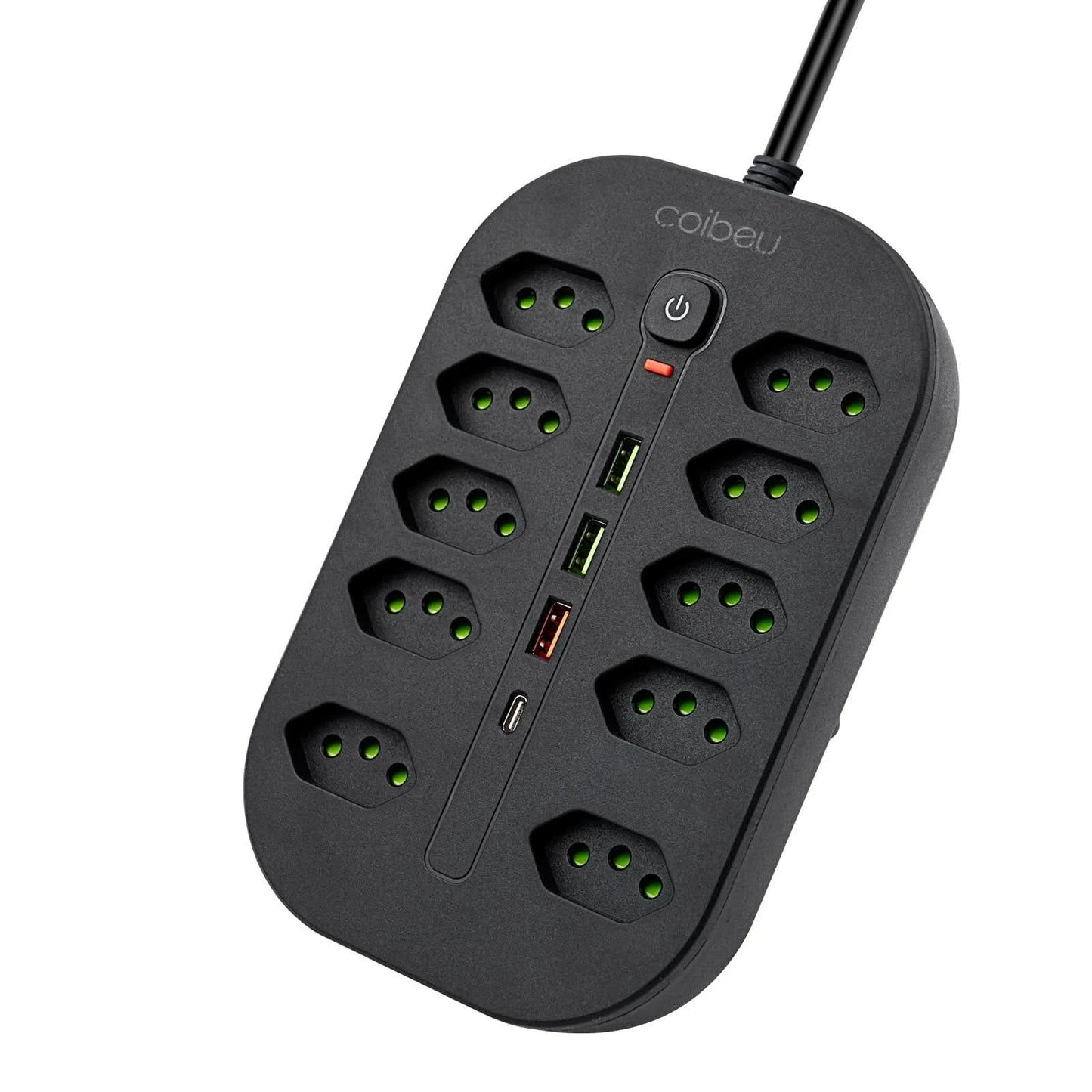 Verlängerungssteckdose, Steckdosenleiste, USB-Steckdose, Überspannungsschutz, Mehrfachsteckdose, 10A, 110-220V