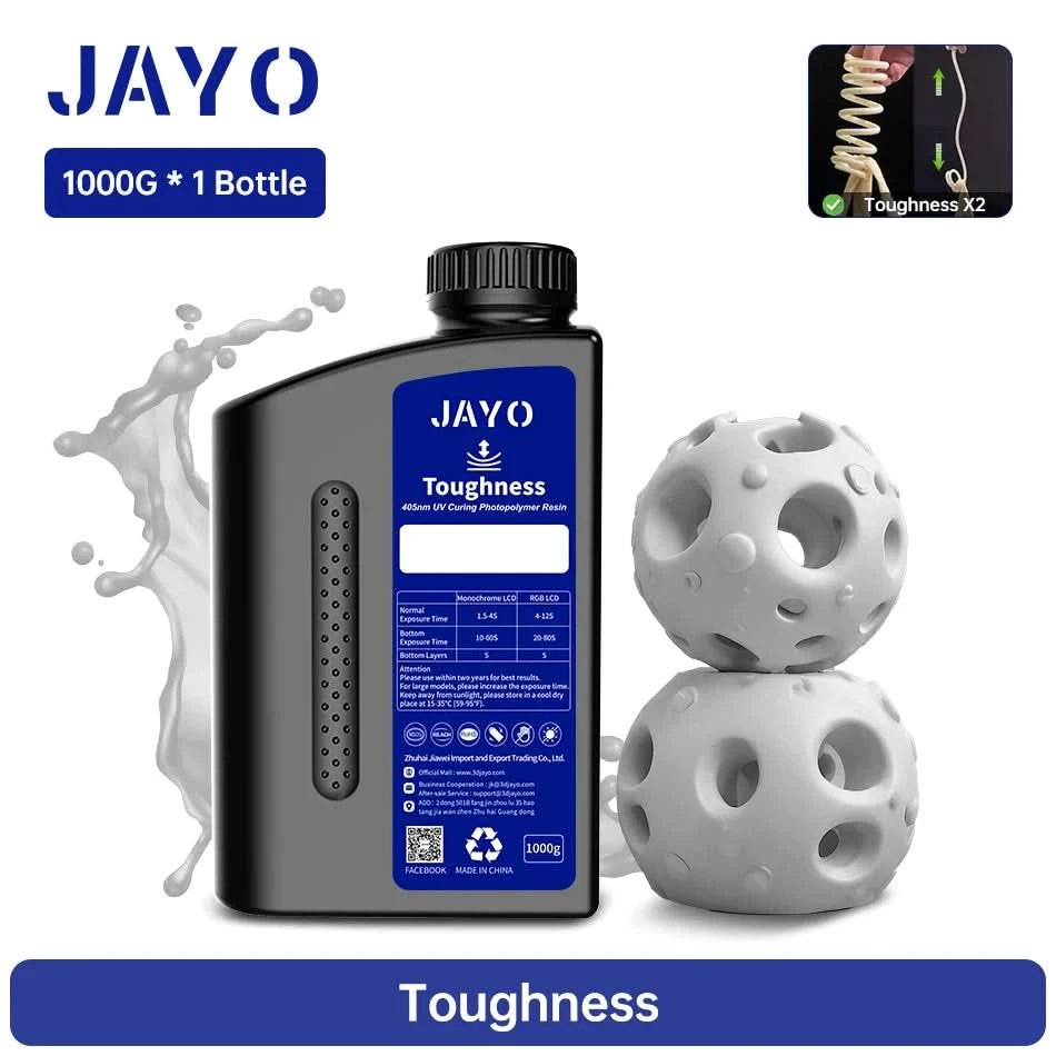 JAYO UV Resin ABS Like/Standard/Plant based/Nylon Like/Water-Wash 1KG 405nm Liquid Rapid UV Curing For LCD 3D Printing Material