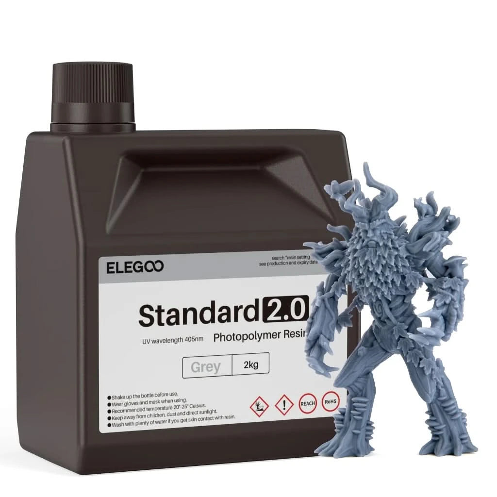 ELEGOO 3D Printer Resin LCD UV-Curing Resin 405nm Standard Photopolymer Resin for LCD 3D Printing 1000g Black Grey White Skin