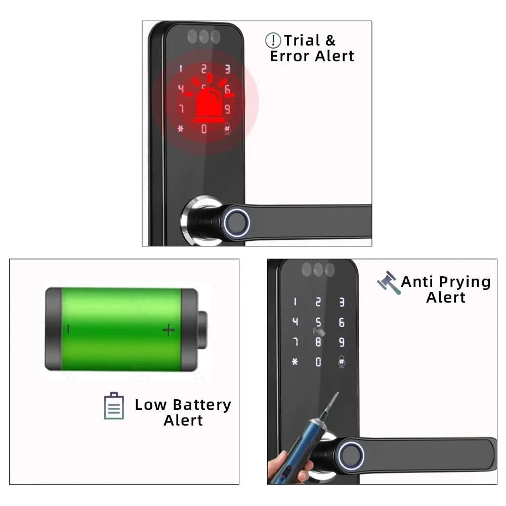 Do Brasil RAYKUBE K12 With lithium Rechargeable Batteries Tuya WiFi Camera Electronic Lock 3D Face Fingerprint Smart Door Lock