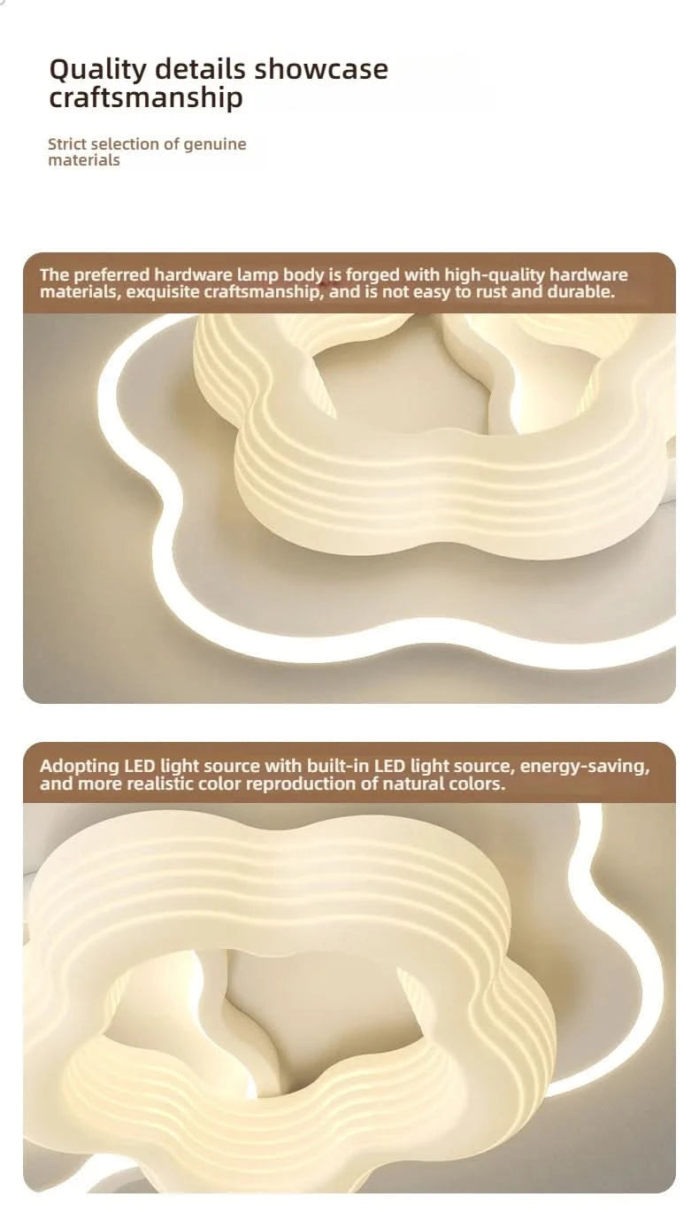 Bedroom light creamy style warm romantic children's room full spectrum eye protection designer's creative flower ceiling light