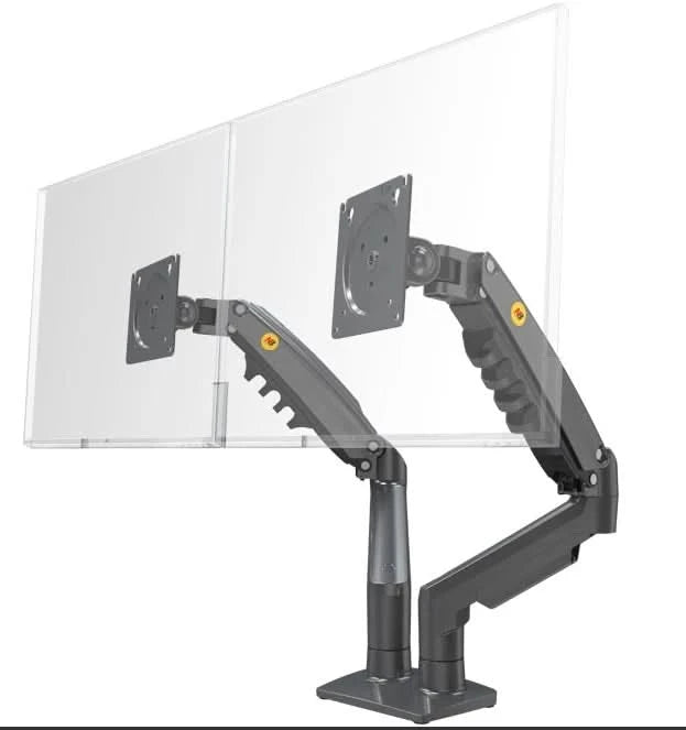 White Color Dual Arm Monitor Support 17-30 Inch  Mount Bracket Holder Load 2-9 Kgs Each NB F160