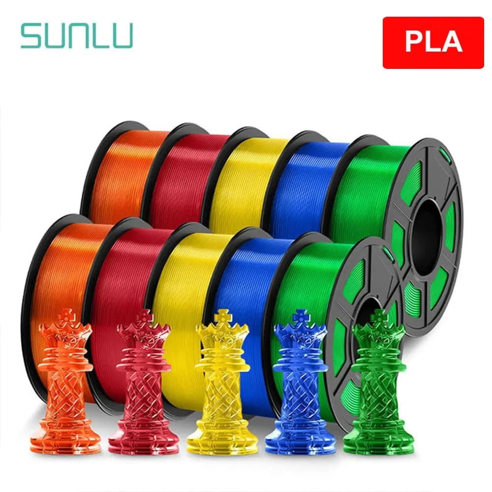 SUNLU 10KG 3D Filament PLA/PLA PLUS/PETG/Easy ABS Filamnet 1.75mm 10Roll 1KG Neatly Wound 3D Printer Filament for 3D Printer