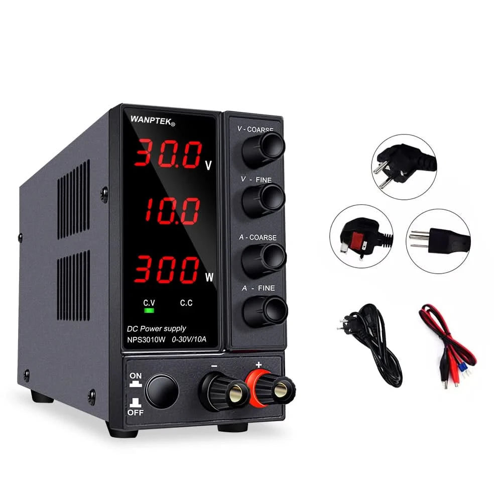Wanptek Adjustable DC power supply 30V 10A 60V 5A Lab Bench Power Source Stabilized Power Supply Voltage Regulator Switch 220V