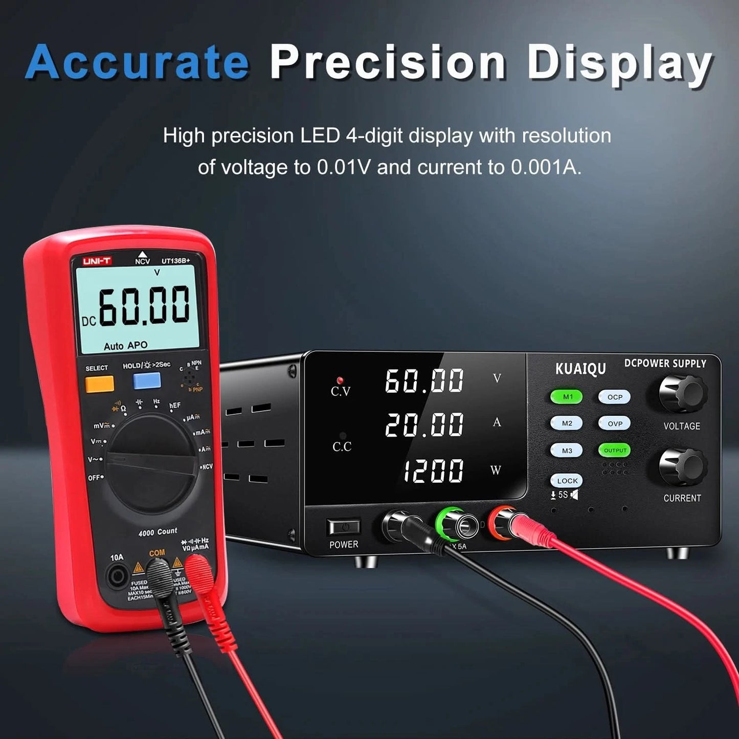 NICE-POWER 30V 10A Dual-Channel DC Lab Power Supply 60V 120V 240V Double Bench Power Source Positive & Negative Voltage Output