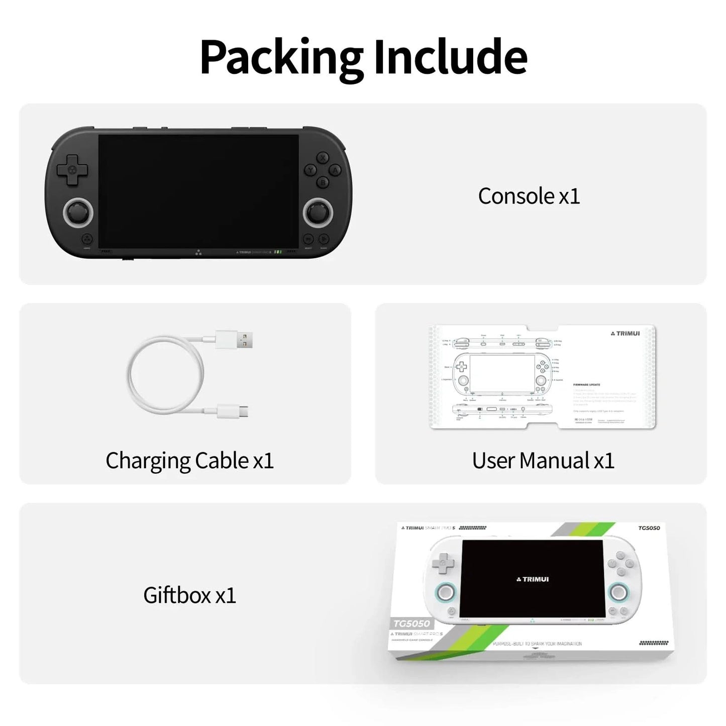 Trimui Smart Pro S Retro Handheld Game Console 4.96'' IPS Screen Linux System Joystick RGB Lighting Video Game Smartpros Gifts