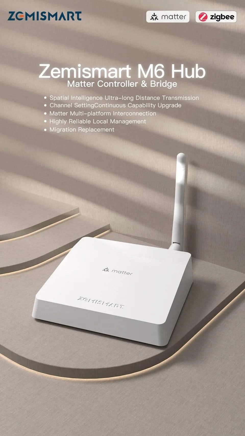 Zemismart Matter Zigbee Hub Work with Tuya Homekit Smartthings Google Home Zigbee Brazil Socket Outlet Smart Wall Tomada 10A 20A