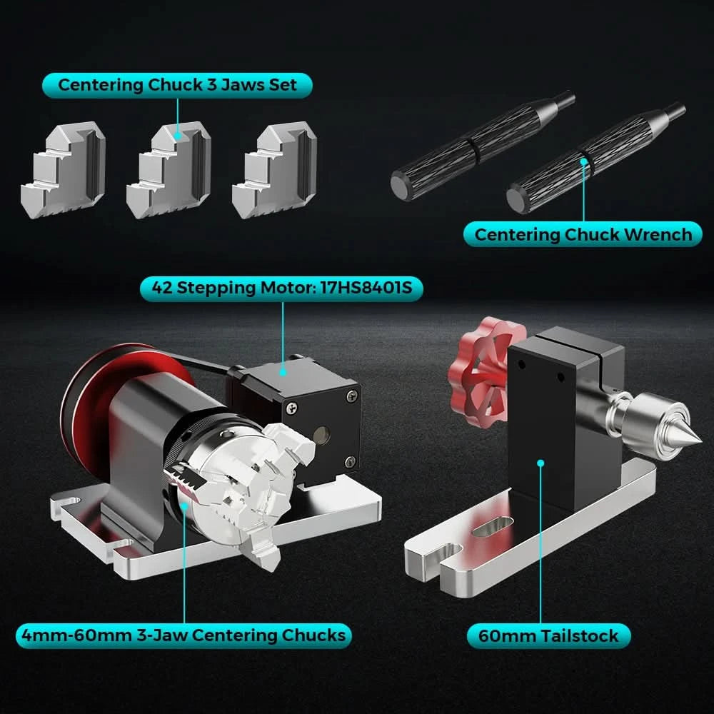Twotrees 4th Axis CNC Rotary Module Kit for TTC450/TTC 450 PRO Rotary Roller For Engraving Cylindrical Object Cans