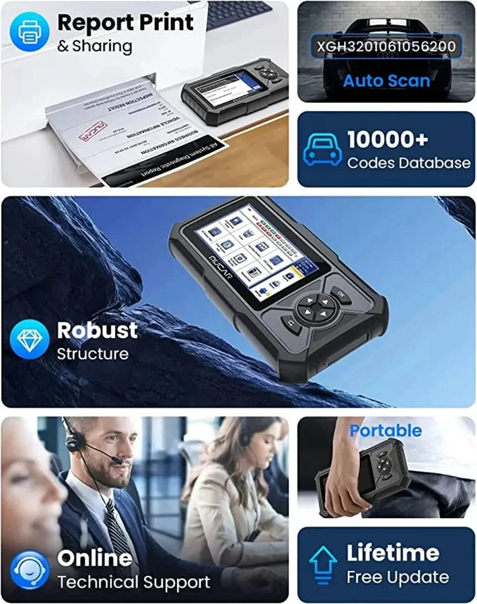 MUCAR CDE900 PRO Diagnostic tools for Auto Obd2 Coder Reader Diagnosis Cars Lifetime Free Update OBD2 Scanner Tools for Mechanic