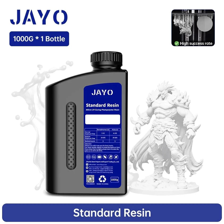 JAYO UV Resin ABS Like/Standard/Plant based/Nylon Like/Water-Wash 1KG 405nm Liquid Rapid UV Curing For LCD 3D Printing Material