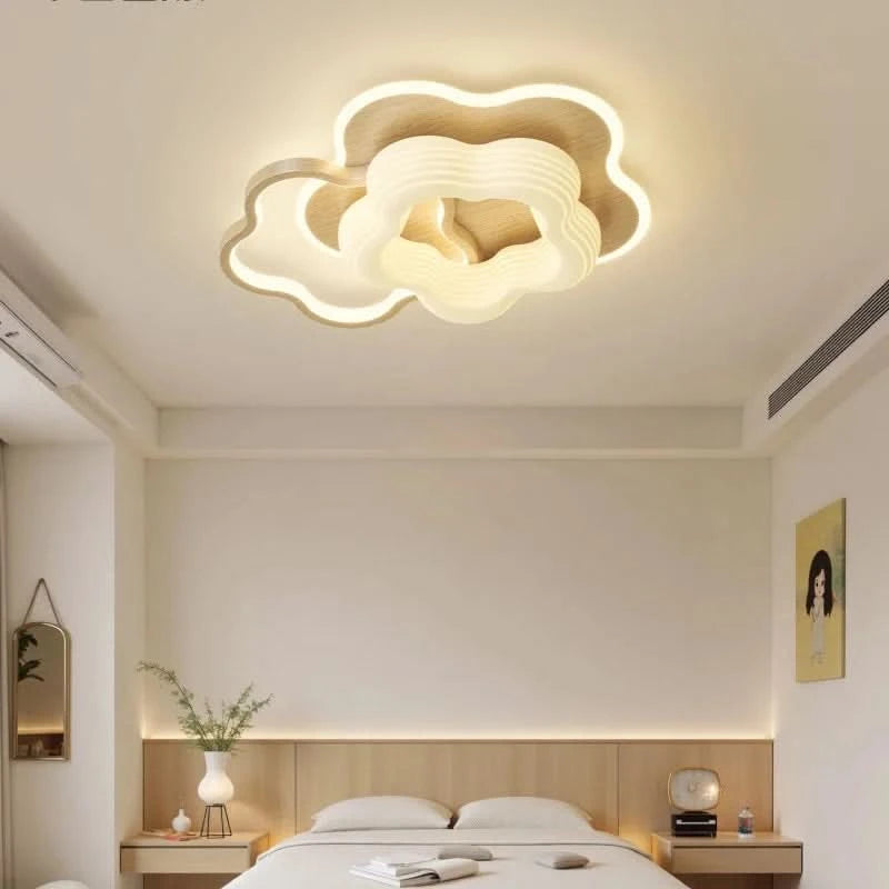 Bedroom light creamy style warm romantic children's room full spectrum eye protection designer's creative flower ceiling light