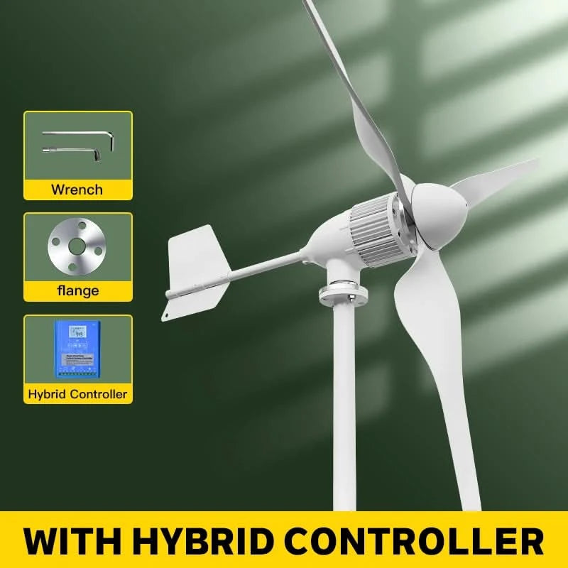 5000w 2kw Horizontal Wind Turbine Generator 96V 48V 24V Free Energy Magnetic Dynamo Strong Power 220v Inverter Output For Home