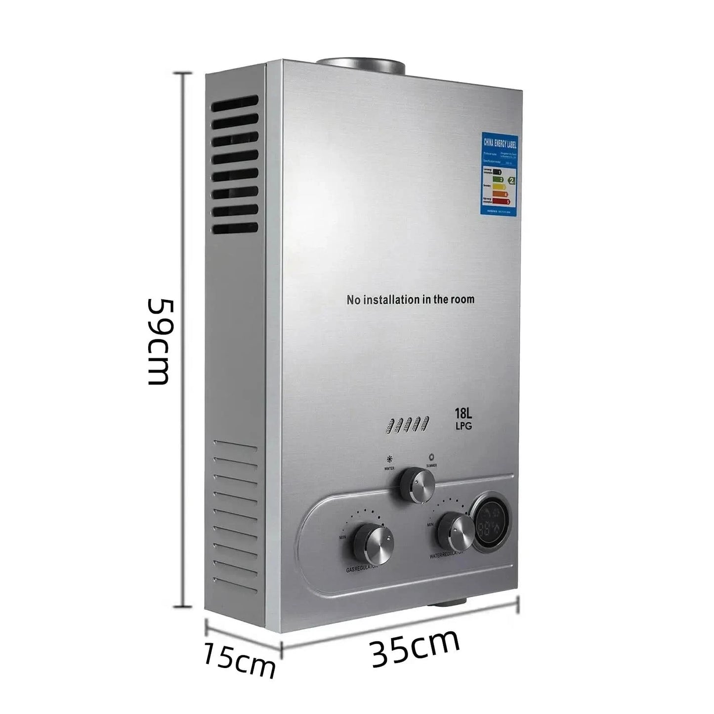 Sihao 6L 8L10L 12L 16L18L LPG Hot Water Heater Instant Continuous Gas Boiler Butane Propane Gas Boiler Heater for Camping Outdoo