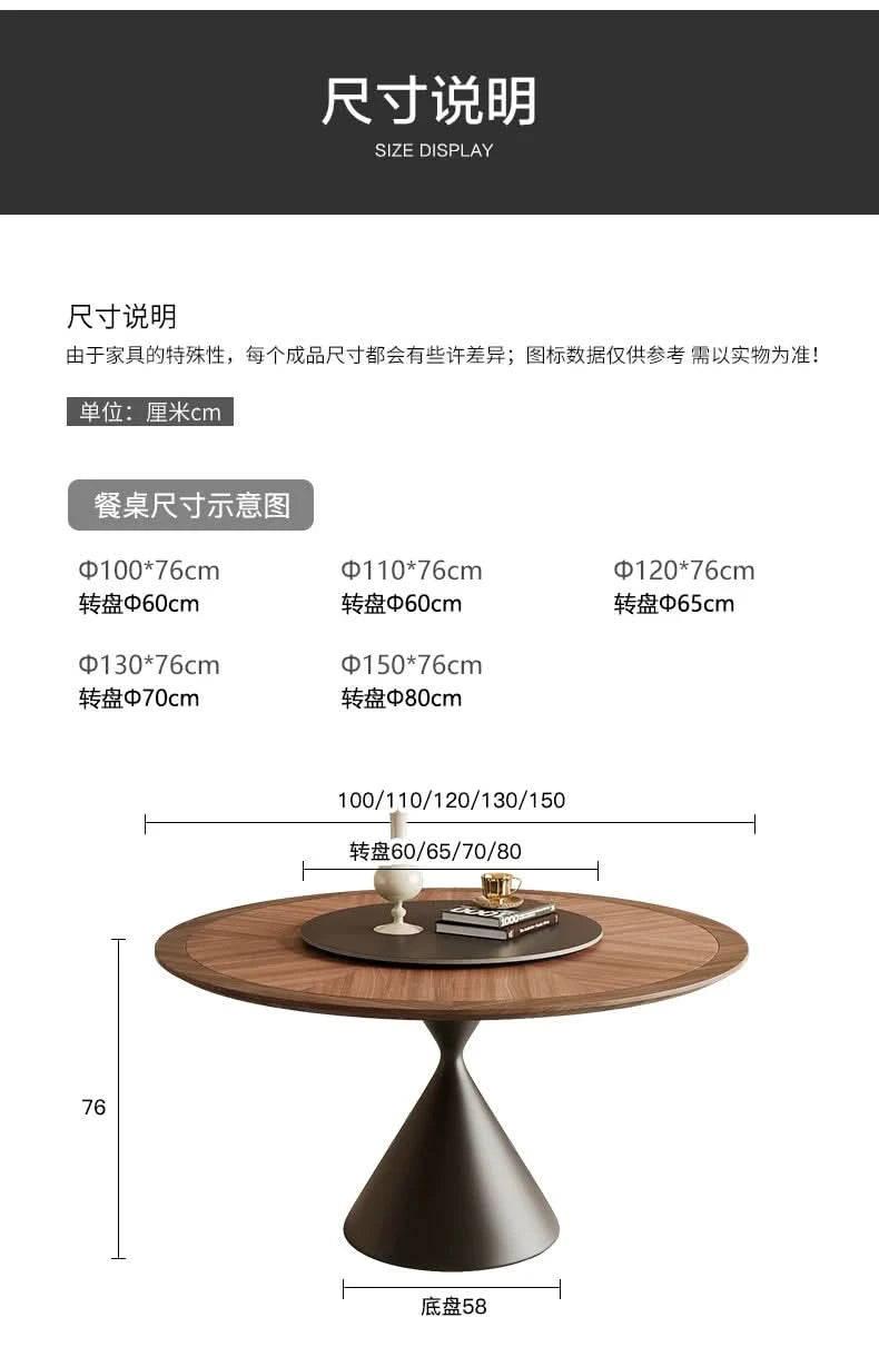 6 People Turntable Dining Table Vintage Legs Metal Design Round Coffee Table House Breakfast Juegos De Comedor Furnitures