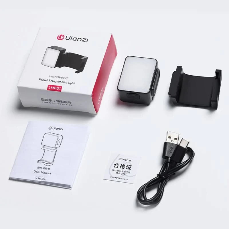 Ulanzi LM001 Pocket 3 Mini Light 3-Level Soft Light for DJI OSMO Pocket 3 for Photography Livestreaming Vlog LED Video Light