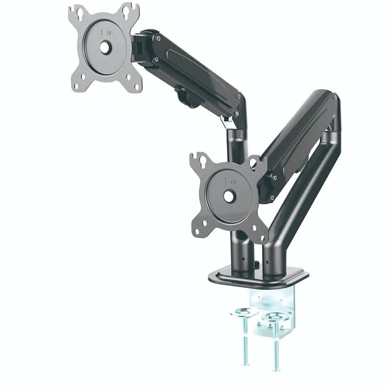 Hyvarwey G08-24 Dual Monitor Desktop Mount Bracket for 13 to 27-Inch LCD Screens Rotate & Tilt Adjust Two-Arm Desk Stand Support