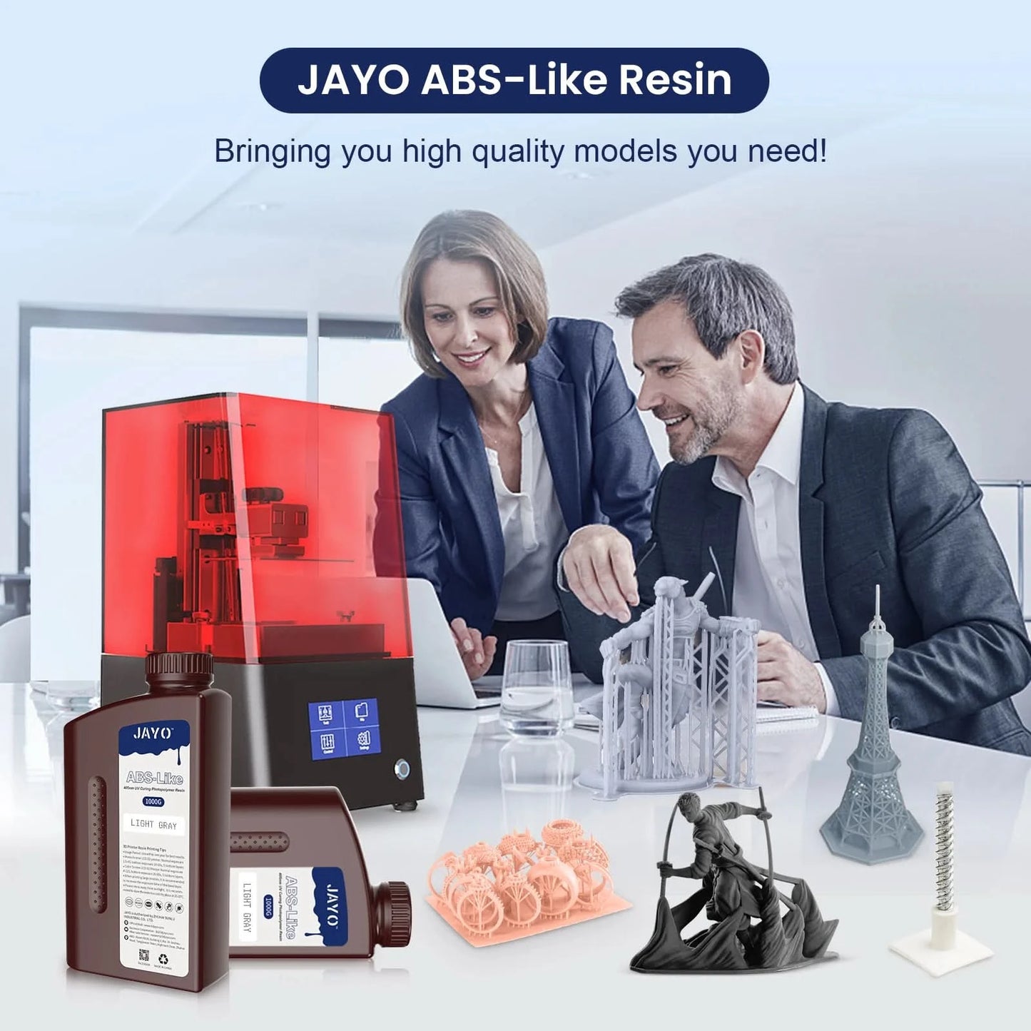 JAYO UV Resin ABS Like/Standard/Plant based/Nylon Like/Water-Wash 1KG 405nm Liquid Rapid UV Curing For LCD 3D Printing Material
