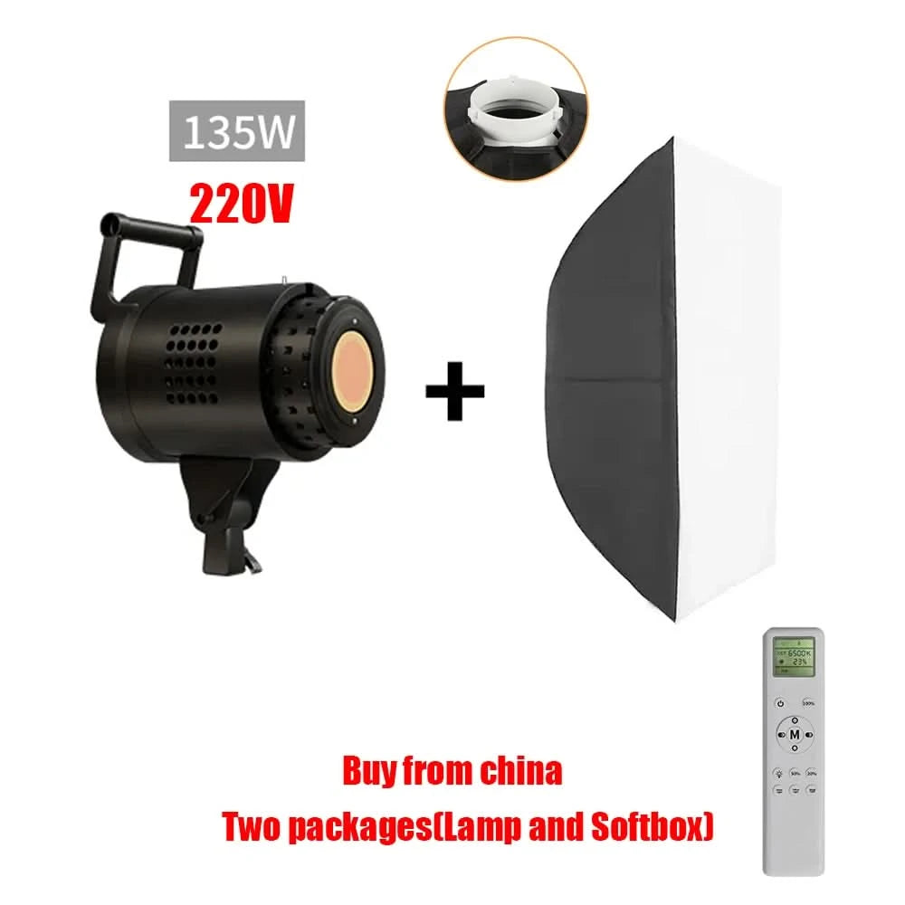 135W Fotografie-LED-COB-Videoleuchte, tageslichtbalancierte Sun Lamp für Porträt-, Blitz- und Studiozubehör, YouTube Live