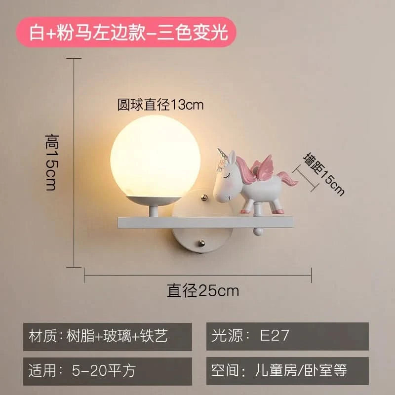 Children's Room Bedside Wall Lamp Girl Boy Wall Art Sconce Creative Cartoon Eye Protection Led Home Decoration Salon Home