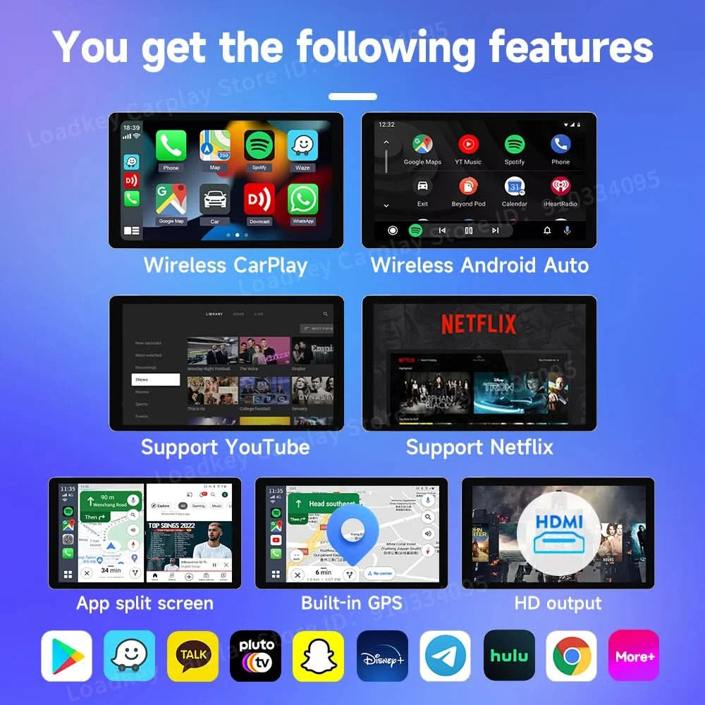 Carlinkit HDMI Output Car Tv Mate Carplay Qualcomm 6225 8-Core Android Auto Wireless Adapter Support Youtube Gps Split Screen