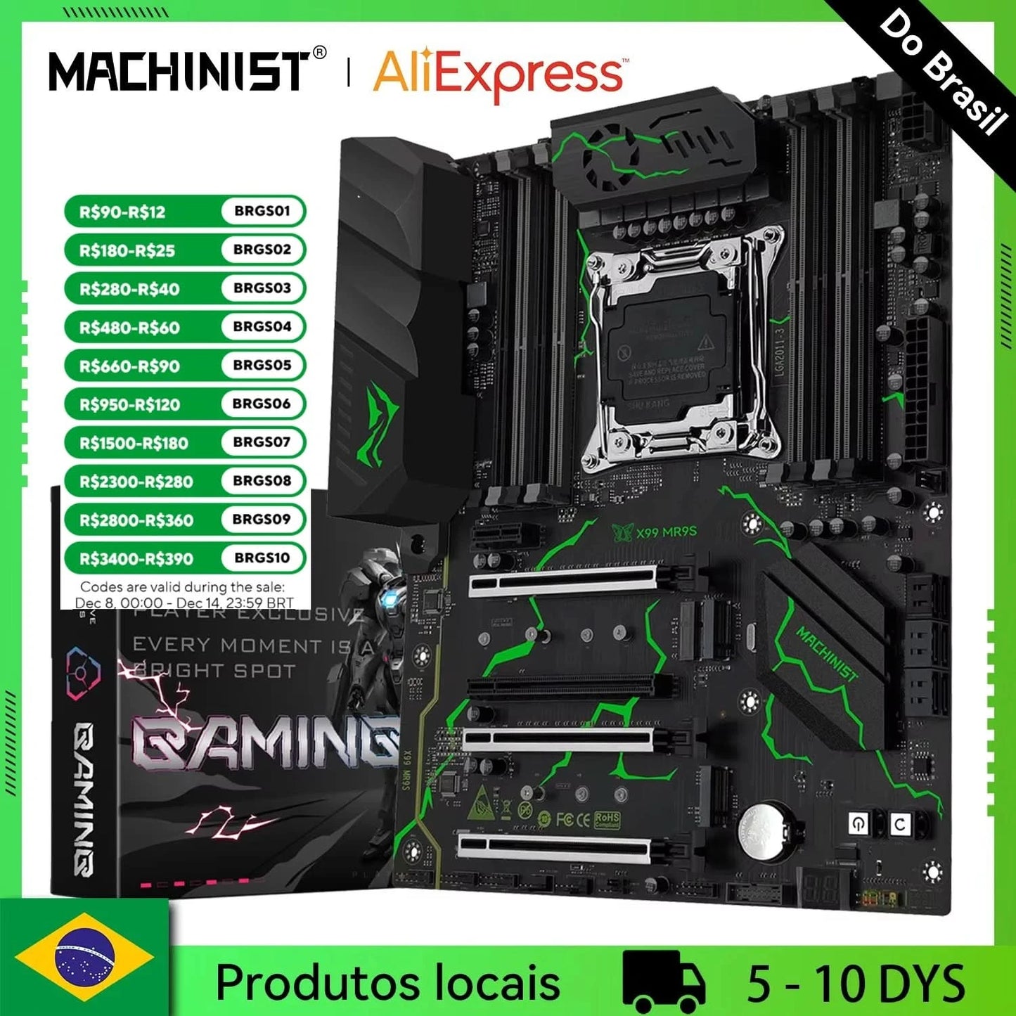 MACHINIST X99 MR9S motherboard ATX LGA 2011-3 Support Xeon E5 V3/V4 series CPU DDR4 four channel NVME M.2 USB 3.0