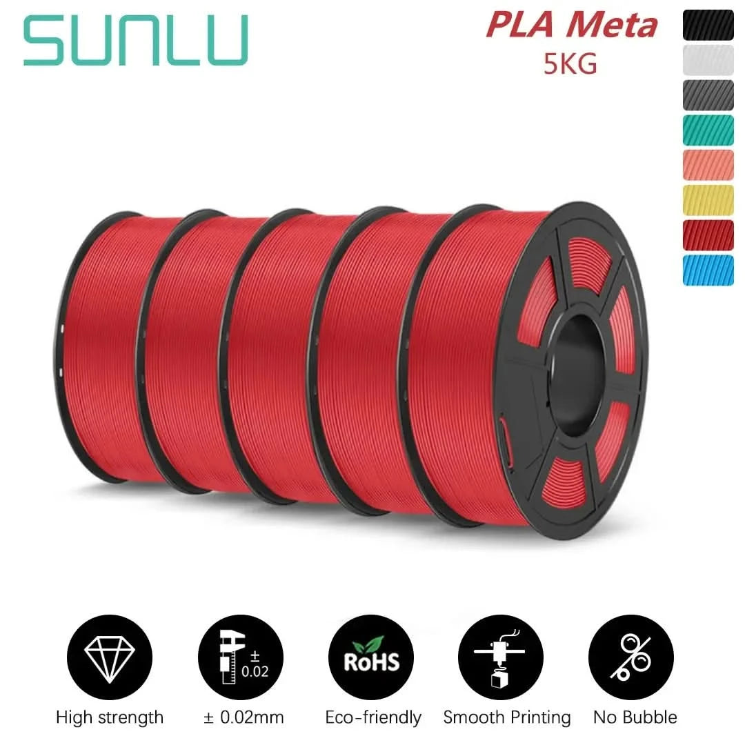 SUNLU 5KG 3D Filament High Speed PLA/PLA META/APLA/PLA MATTE 1.75mm 5Roll 1KG 3D Printer Filament for 3D Printer