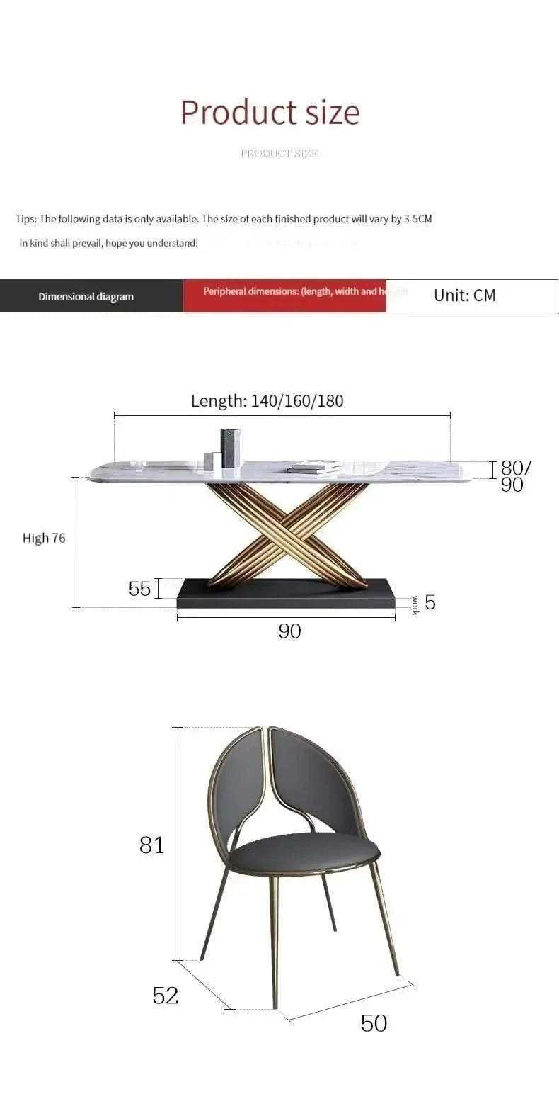 Modern Dining Table With Stainless Steel Finish Black White Desk Top For Six People Home Rectangle Luxury Marble Kitchen Table