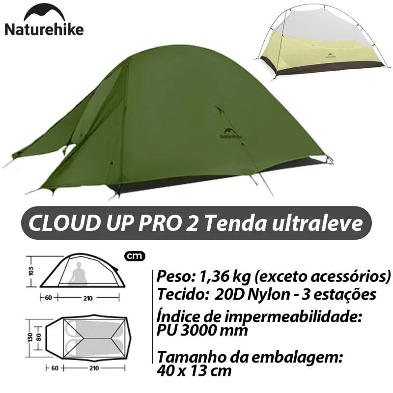 Naturehike Brazil Cloud Up 1-2-3P Camping Travel Backpack Outdoor Ultralight Waterproof Tent Camping Beach Tent