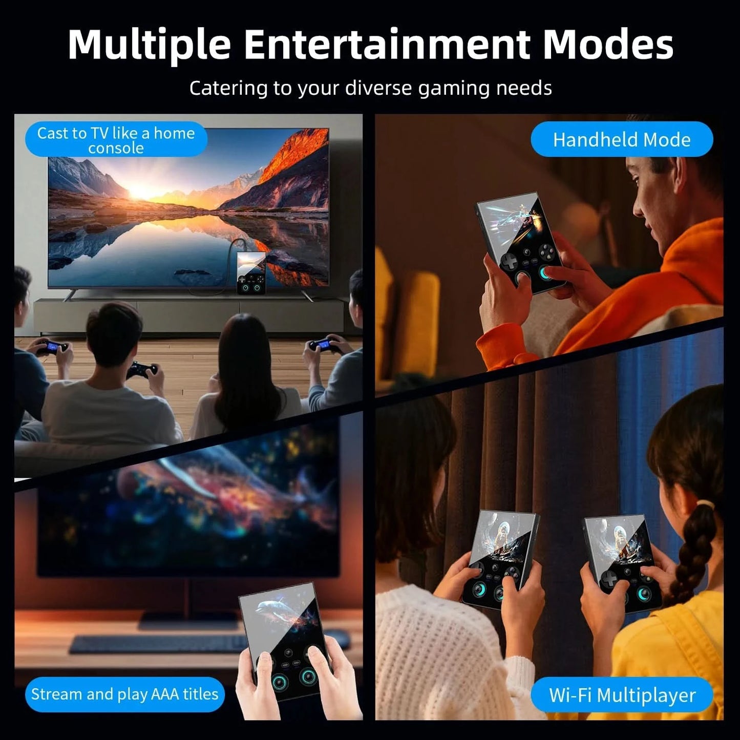 ANBERNIC RG477V Handheld Game Console Android 14 Video Player 4.7" LTPS In-Cell DSP Sound Effect Support AI RixelHK 1080p-DP ps2