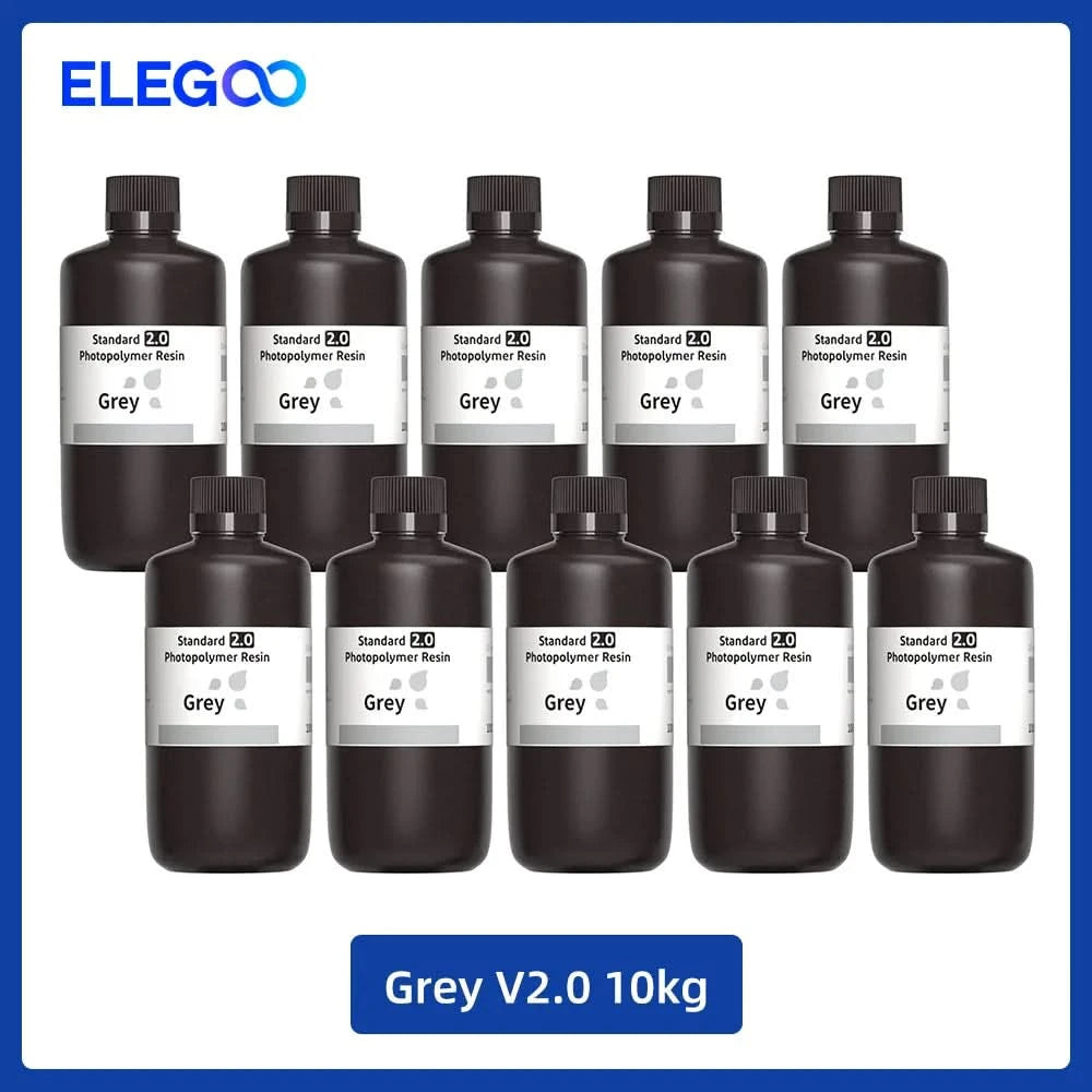 ELEGOO 3D Printer Resin LCD UV-Curing Resin 405nm Standard Photopolymer Resin for LCD 3D Printing 1000g Black Grey White Skin