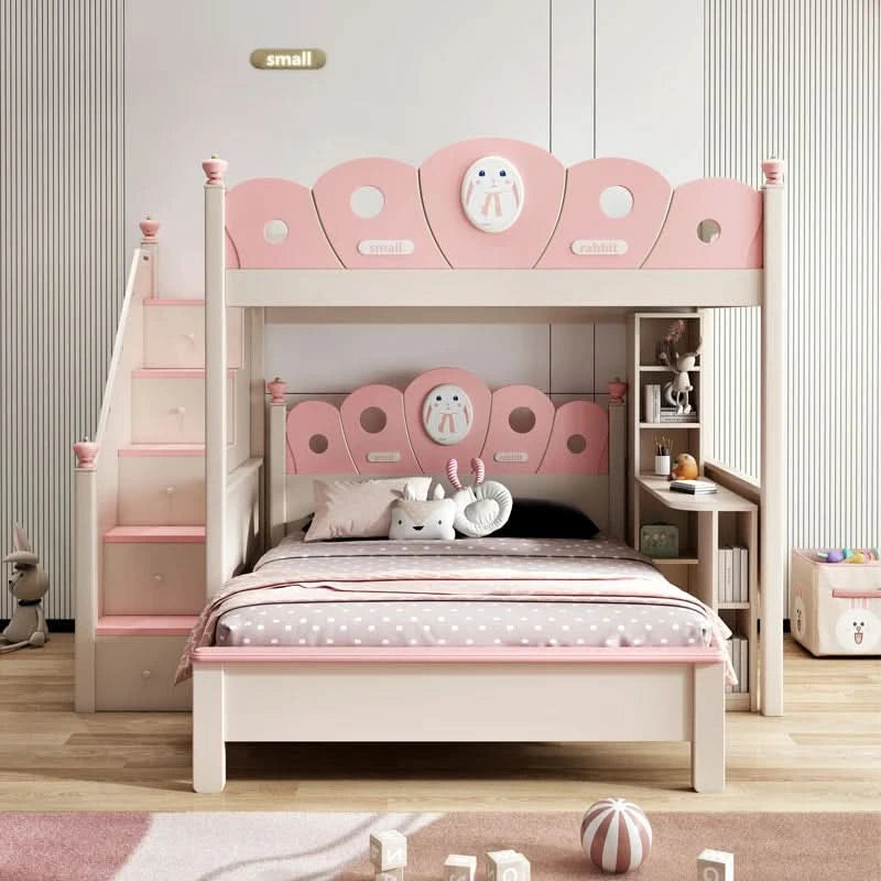 Bed with Wardrobe, Bunk Beds with Slide and Steps,children Bedrooms High Bed, Mebles Enfan, Kids Room Furniture