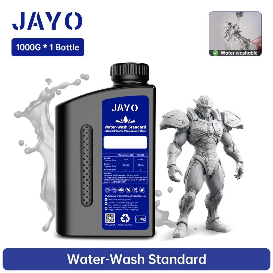 JAYO UV Resin ABS Like/Standard/Plant based/Nylon Like/Water-Wash 1KG 405nm Liquid Rapid UV Curing For LCD 3D Printing Material