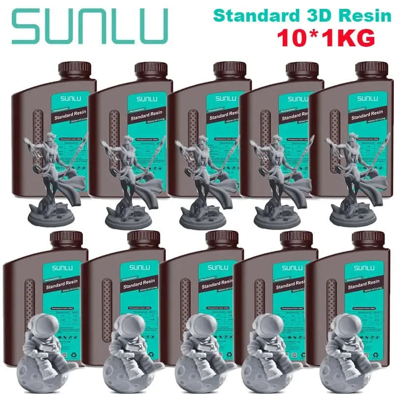 SUNLU 10KG  Standard / Water-Wash 3D Resin 405nm UV Resin For most SLA/DLP/LCD 3D Printer Material UV Sensitive 1kg