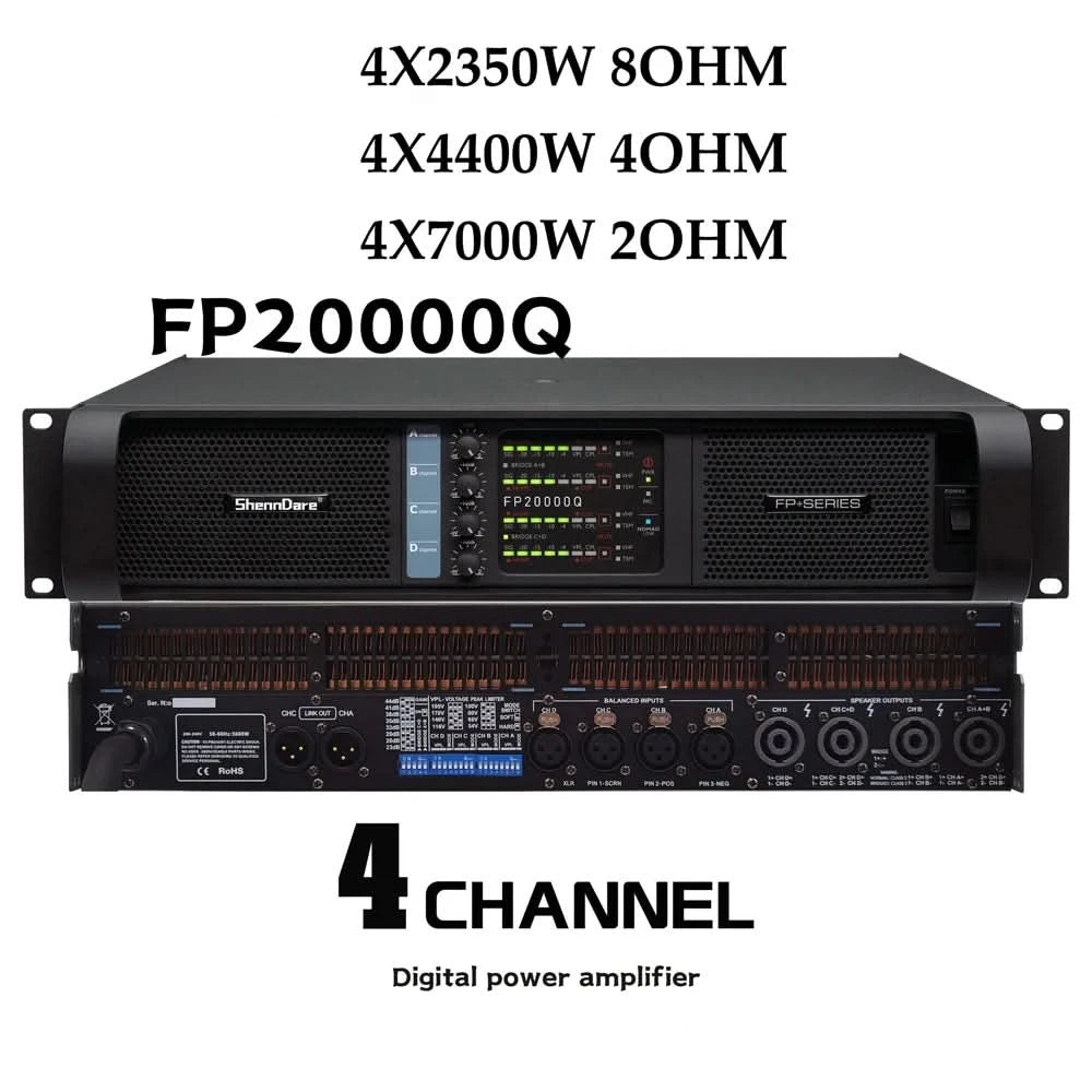 Original brand LOGO FP10000Q Professional Digital Power Amplifier 1x1350W 8OHM High Power Subwoofer Amplifier Line Array Speaker