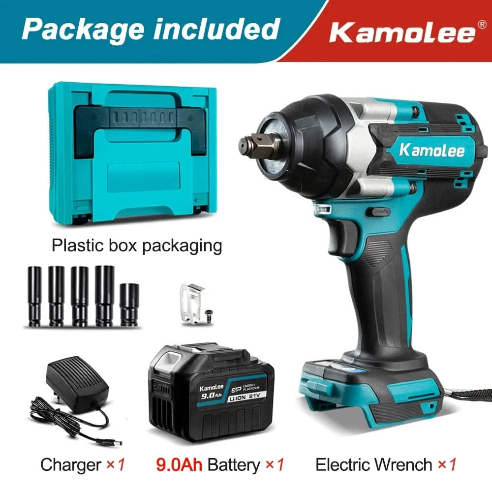 【1800N.m】Kamolee DTW700 Electric Impact Wrench 1800 N.m High Torque 1/2 Inch Automobile maintenance