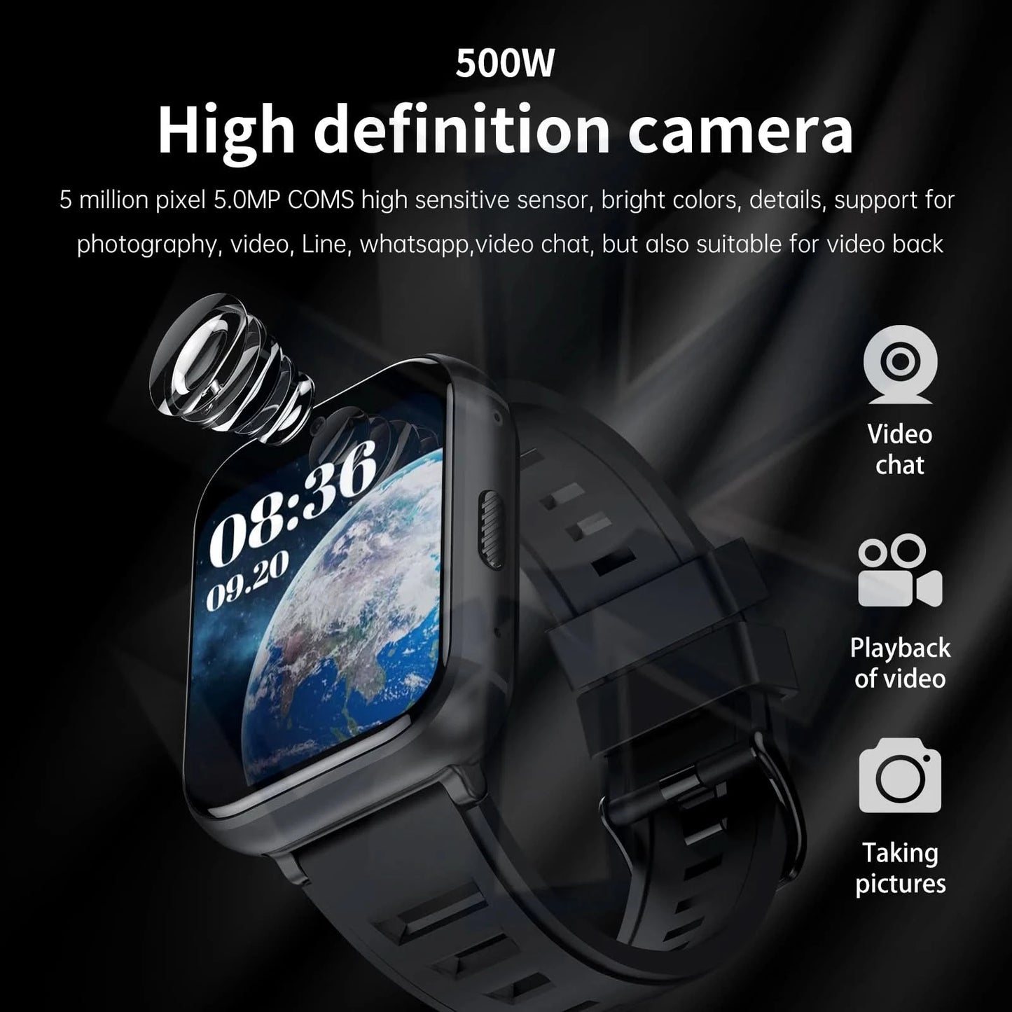Q668 4G Smartwatch 2025 Watches 1.99 Inch Men Gift With SIM Wifi Android IOS Waterproof Outdoor GPS Smartwatch   For Xiaomi