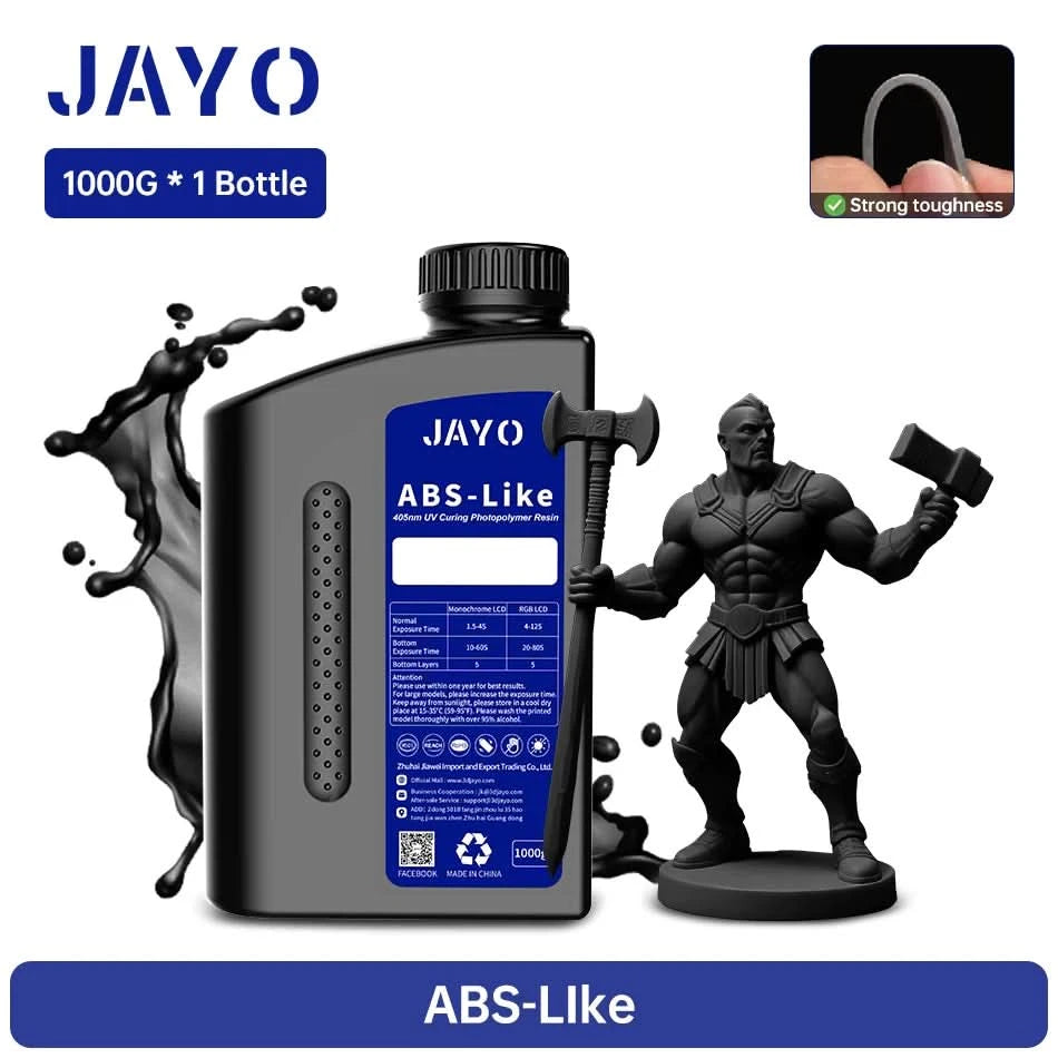 JAYO UV Resin ABS Like/Standard/Plant based/Nylon Like/Water-Wash 1KG 405nm Liquid Rapid UV Curing For LCD 3D Printing Material