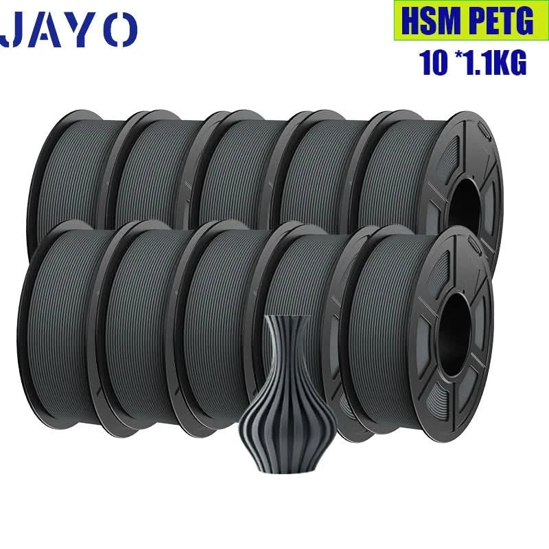 JAYO High Speed Matte PETG Multiple Colors Mixed 10 Rolls Filament 175mm Non-toxic Bubble Free Smooth Suitable for 3D Printi