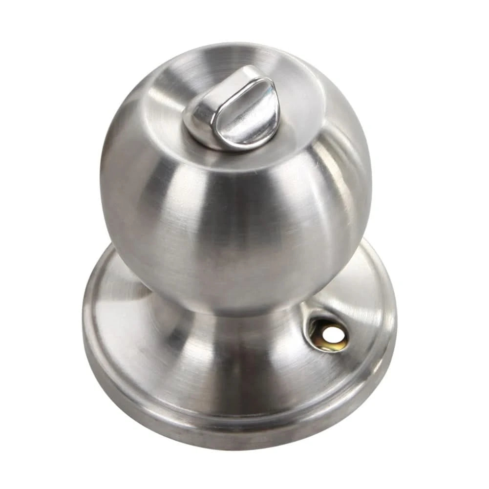 Door Handle Knob Stainless Steel Rotation Round Door Knobs Handle Entrance Passage Lock with Three Keys Round-shape Locking Gear
