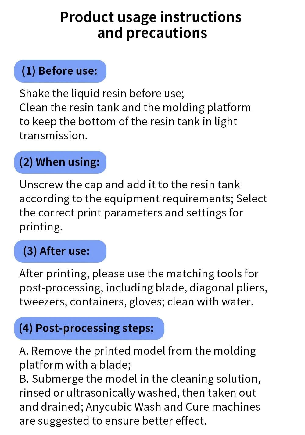 XiaoZhuZi Water Washable 3D Printer Resin Compatible with Anycubic Elegoo