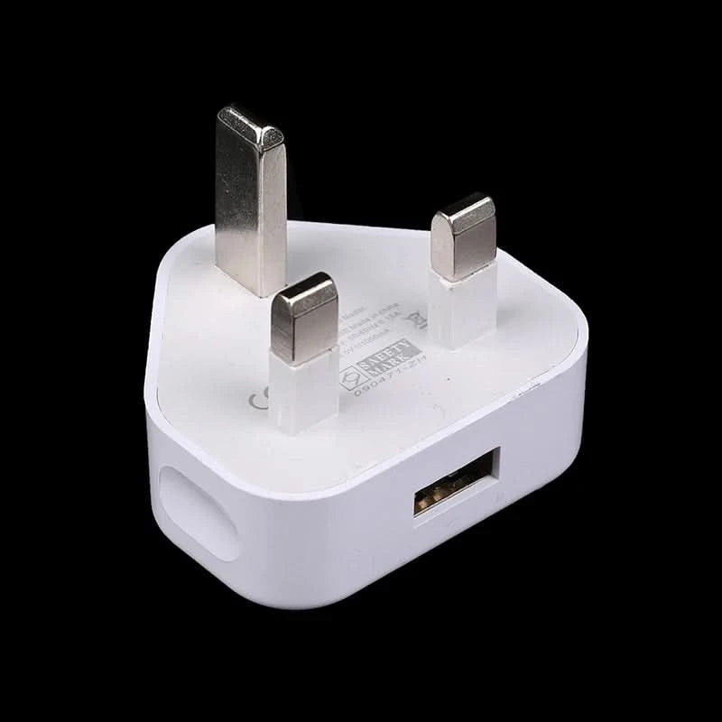 HUAHUA2025 NEW 1PCS Dual Port Fast Charger 5V/2.1A, UK 3 Pin Wall Adapter for Phones & Tablets, Multi-Device USB Charging Hub