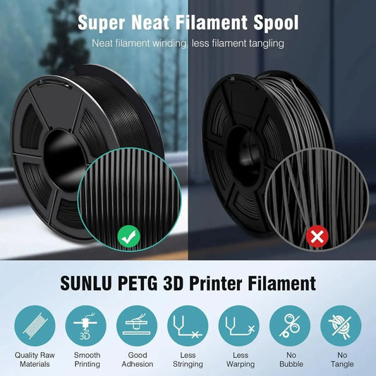 SUNLU 3D Filament PLA/PLA META/PETG/ABS/TPU/PLA MATTE 1.75mm 10 Rollen 1KG/0.5KG 3D-Drucker-Filament für 3D-Drucker