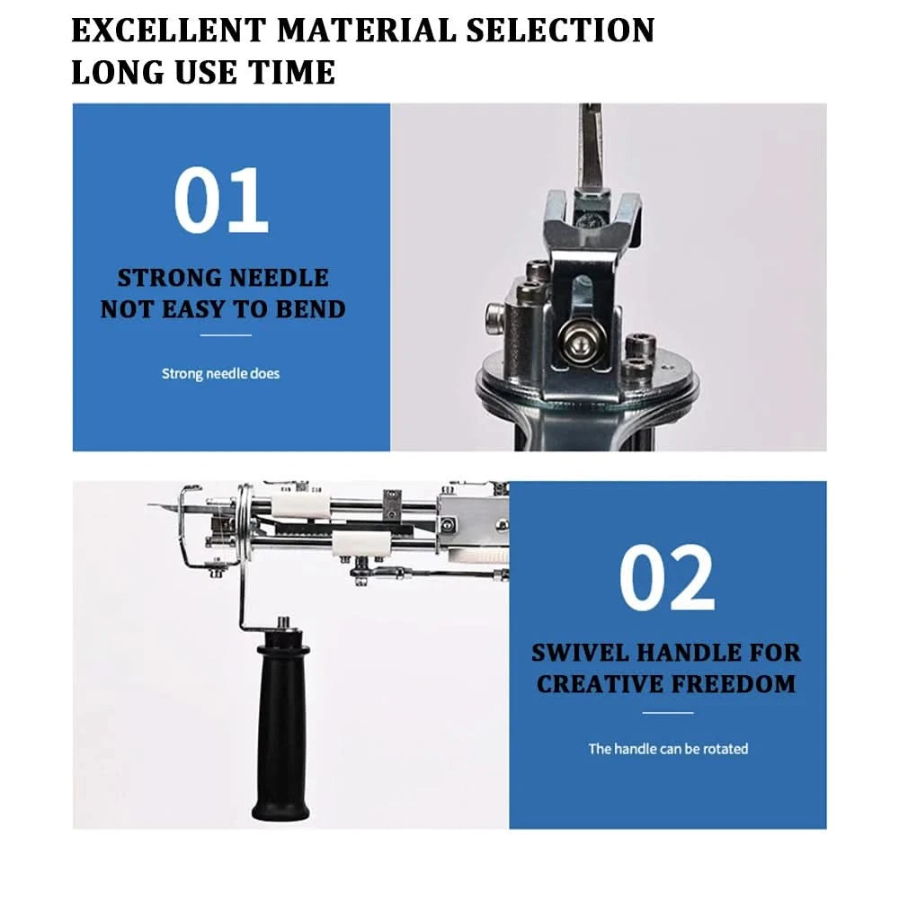 2 in 1 Tufting Gun Set Electric Touffing Pistol,7 – 21mm Tufting Pisto, with Wool Yarn and Tufting Canvas,Trimmer for Beginners