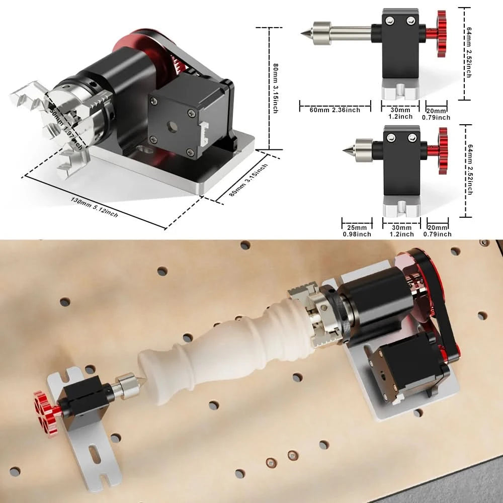 Twotrees 4th Axis CNC Rotary Module Kit for TTC450/TTC 450 PRO Rotary Roller For Engraving Cylindrical Object Cans