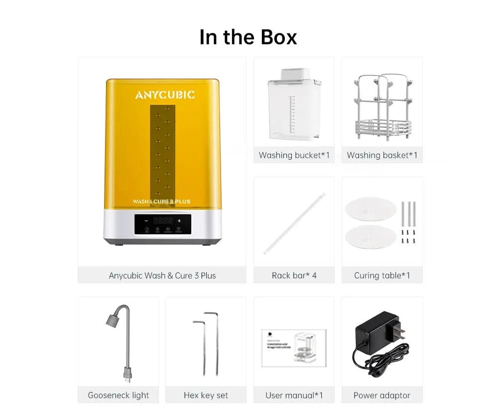 ANYCUBIC Wash & Cure 3 Plus Washing Curing 2 in 1 Machine For 12K Mono M5s 6K Mono X 6Ks LCD 3D Printer 3D Printing Models