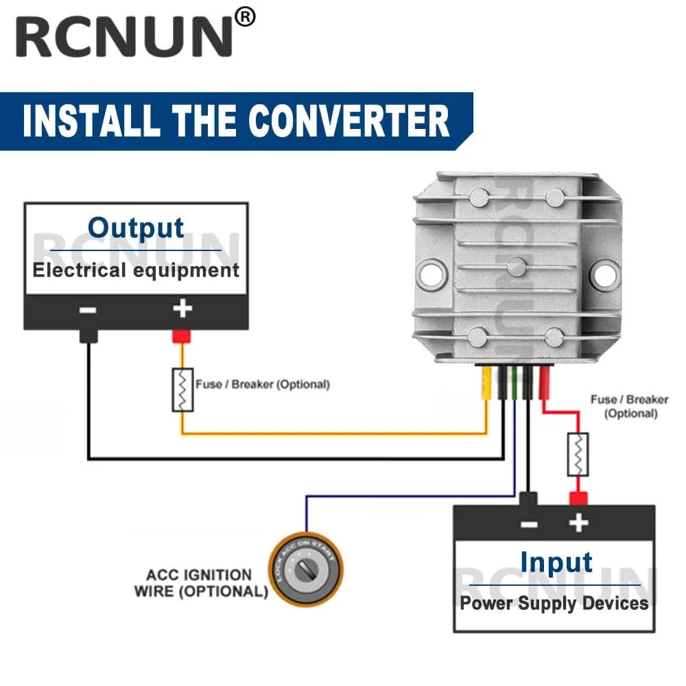 RCNUN 12V 24V to 5V 6V 10A Step Down DC DC Converter Regulator 12 Volt to 5 Volt 50W Buck Power Supply for Cars Toys