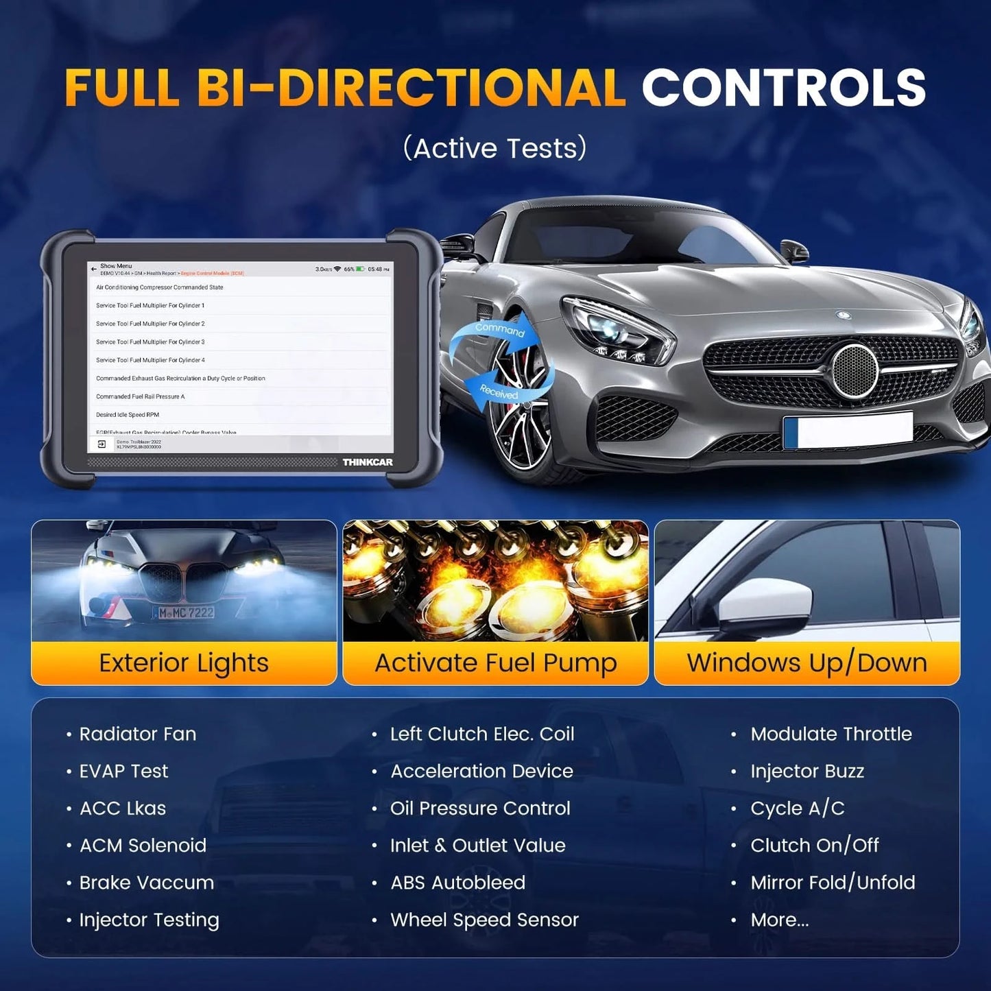 Global Version THINKCAR THINKSCAN 689BT OBD2 Diagnostic Tool DOIP CANFD Bi-directional ECU Coding 35 Resets Lifetime Free Update