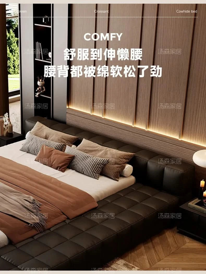 Double bedroom beds full size bed frame bedroom furniture Home 150x200 180x200 cm Luxury modern leather wedding bed 2 people