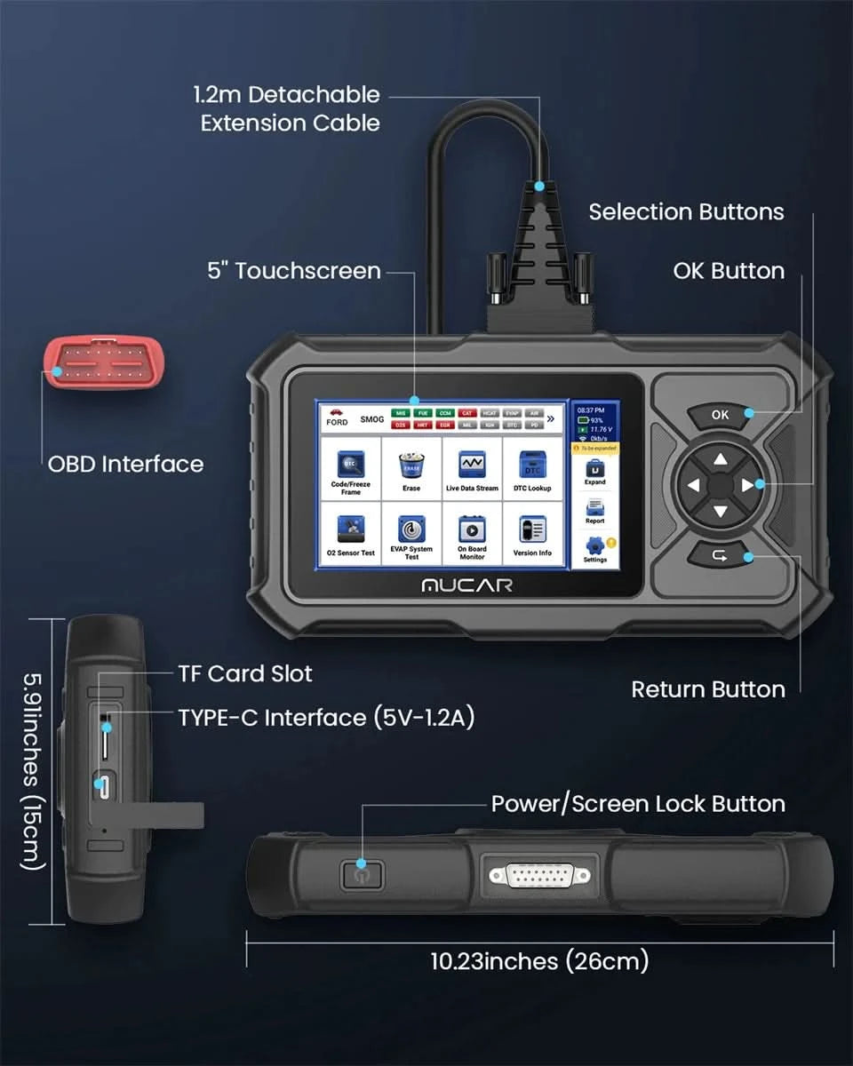 MUCAR CDE900 PRO Diagnostic tools for Auto Obd2 Coder Reader Diagnosis Cars Lifetime Free Update OBD2 Scanner Tools for Mechanic