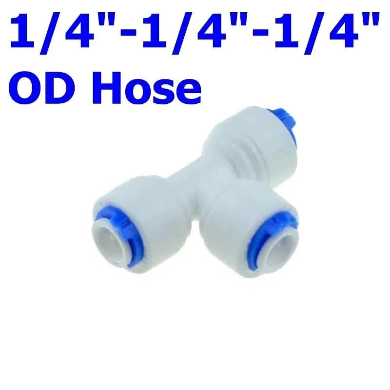 Reverse Osmosis Quick Coupling 1/4 3/8 Hose Connection Tee Y Connector 2 Way Equal Elbow Straight RO Water Plastic Pipe Fitting
